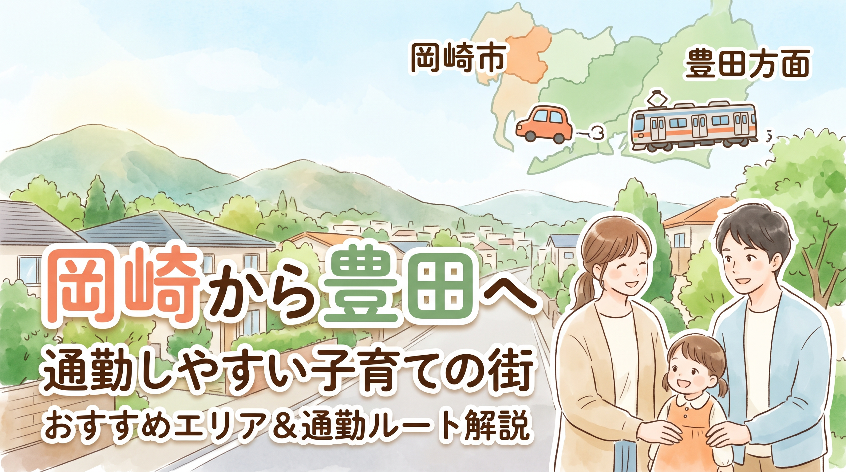 岡崎市で豊田方面へ通勤しやすい立地は?子育てしやすい街で家族の暮らしを考えるの画像