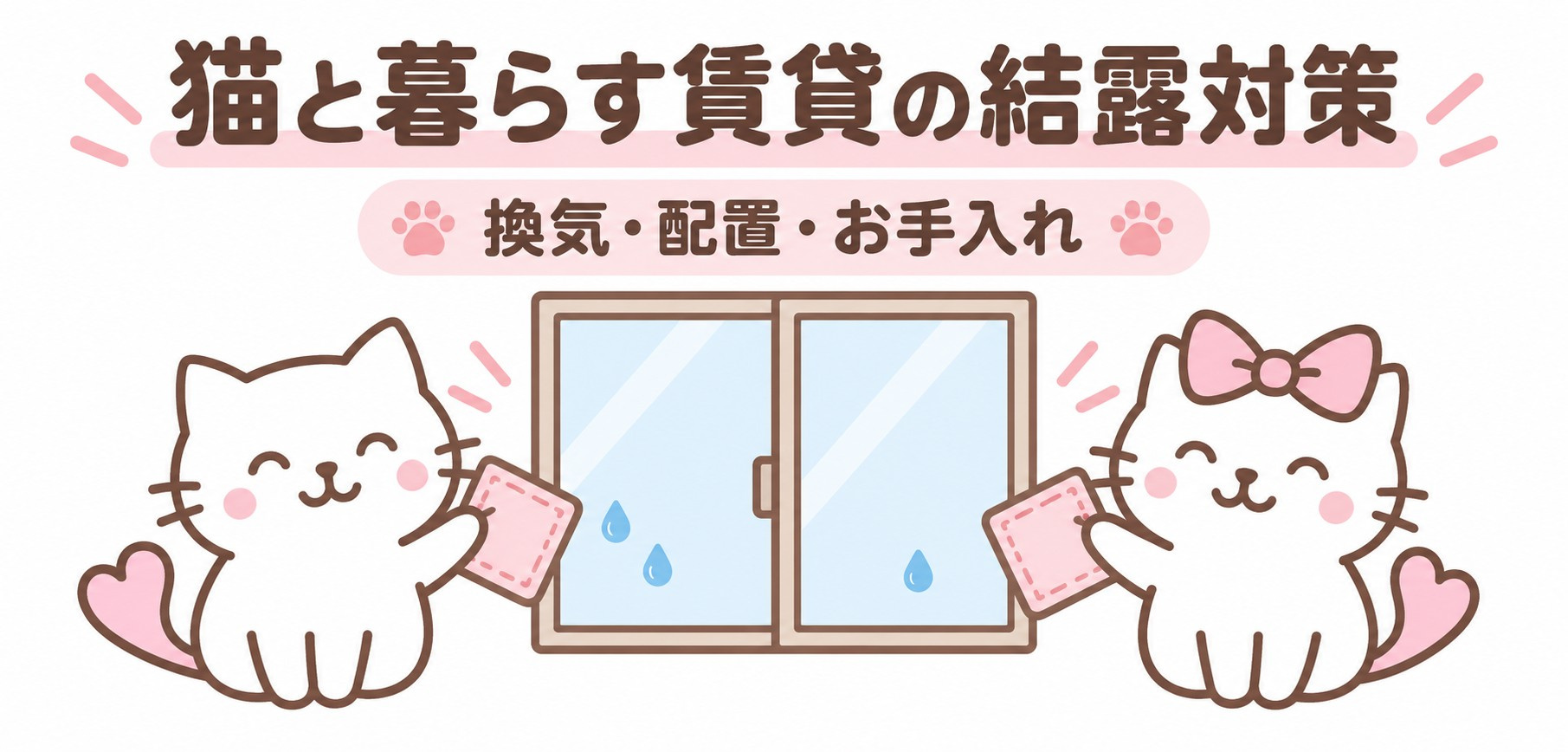 猫と暮らす賃貸の結露対策|換気・家具配置・窓のお手入れ5つのポイントの画像