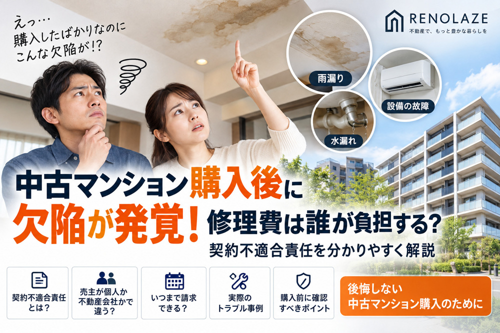 中古マンション購入後に欠陥発覚！修理費は誰が負担？契約不適合責任を解説の画像