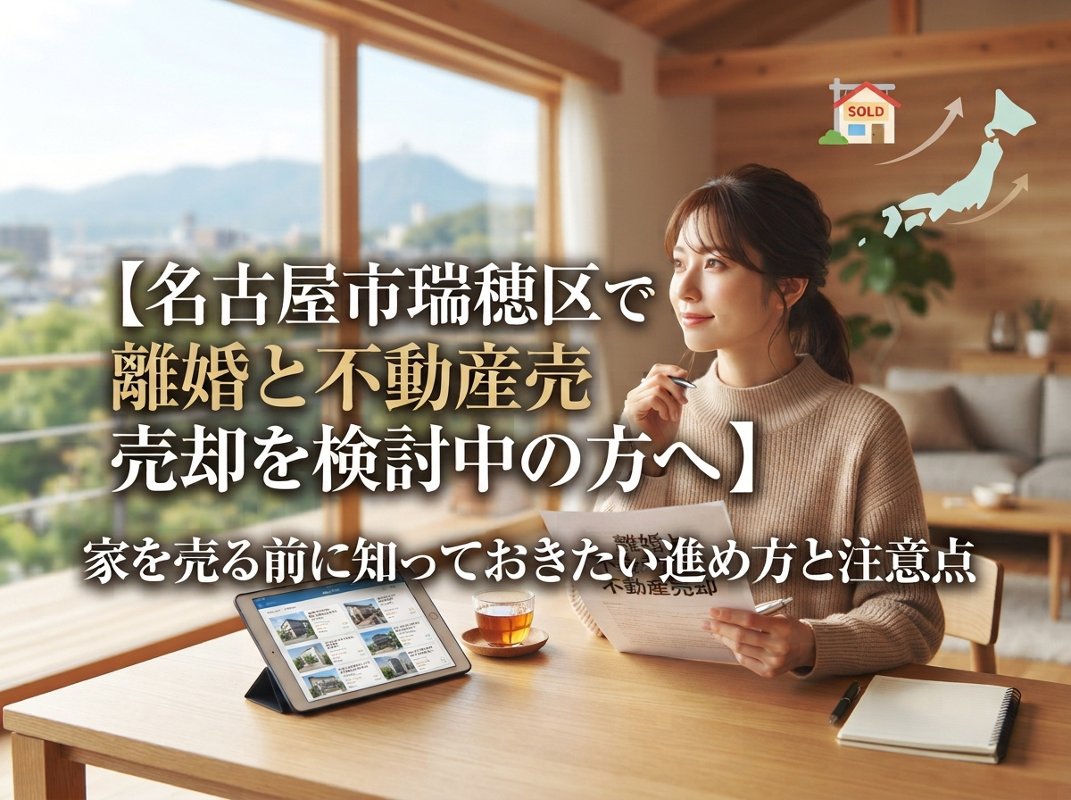 【名古屋市瑞穂区で離婚と不動産売却を検討中の方へ 】家を売る前に知っておきたい進め方と注意点の画像