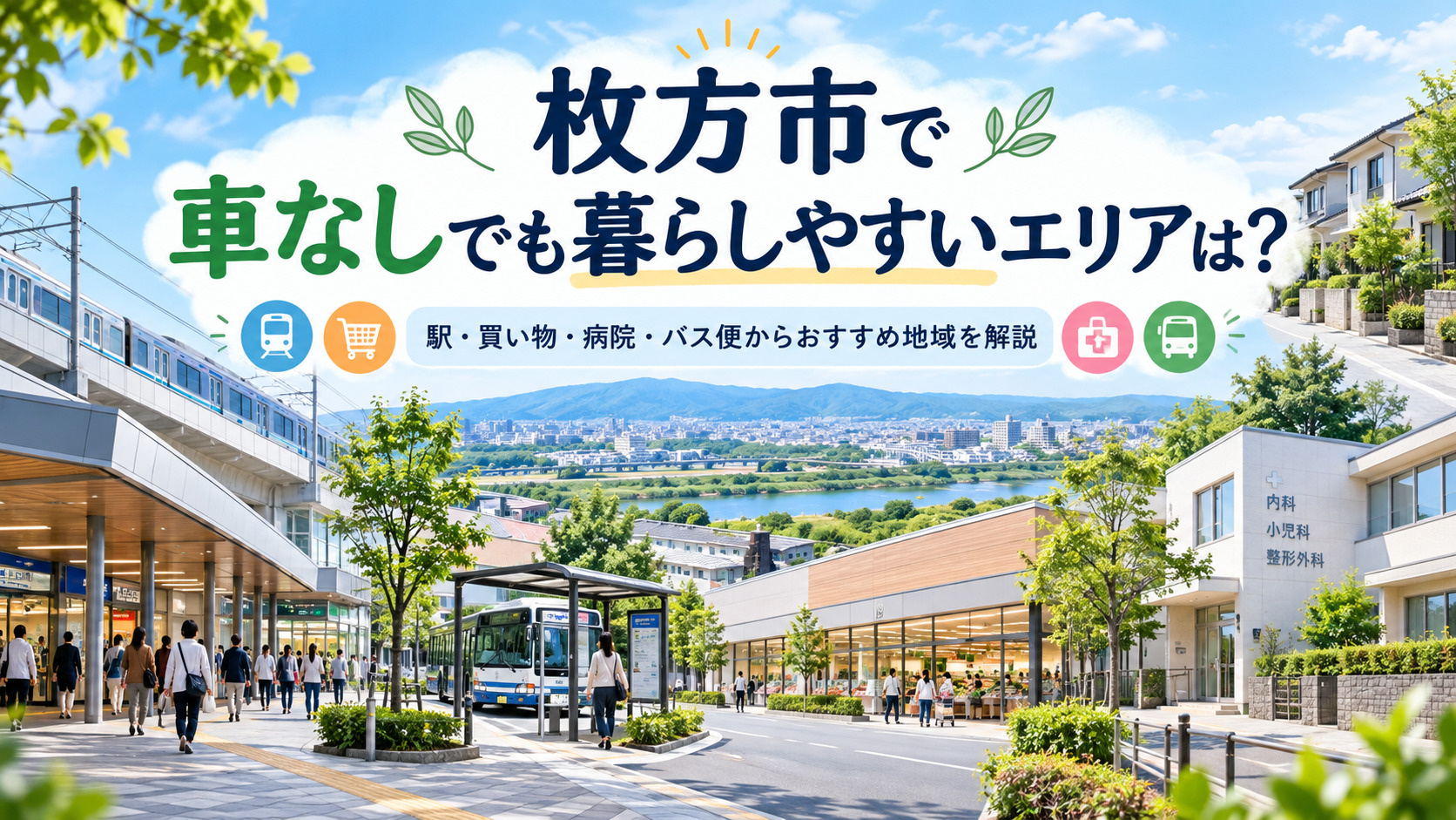 枚方市で車なしでも暮らしやすいエリアは?駅・買い物・病院・バス便からおすすめ地域を解説の画像