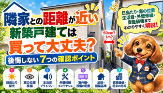 隣家との距離が近い新築戸建ては買って大丈夫？後悔しない購入判断ガイドの画像