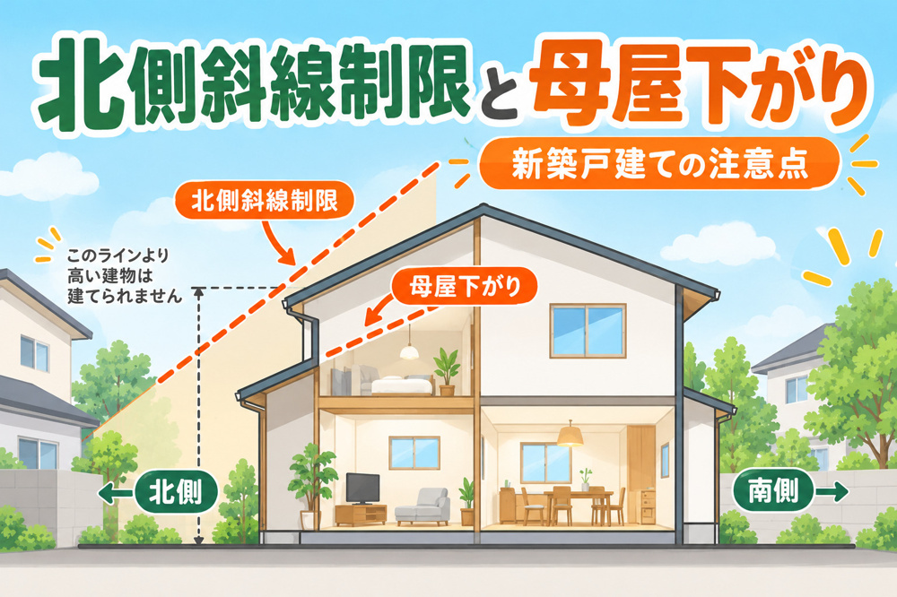 北側斜線制限とは？新築戸建ての2階に「母屋下がり」ができる理由と購入時の注意点の画像