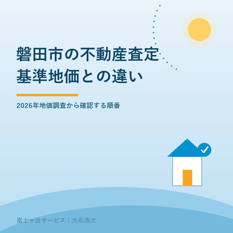 磐田市の不動産査定と基準地価の違いを土地と家の条件から考える記事の表紙