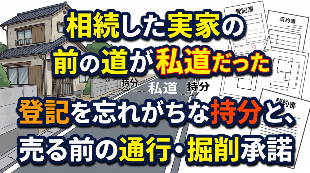 「実家の前の道が私道だった」相続登記の漏れと売却の壁の画像
