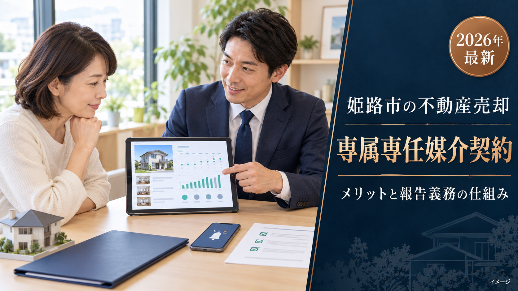 姫路市の不動産売却【2026年最新】|専属専任媒介契約のメリットと報告義務の仕組みの画像