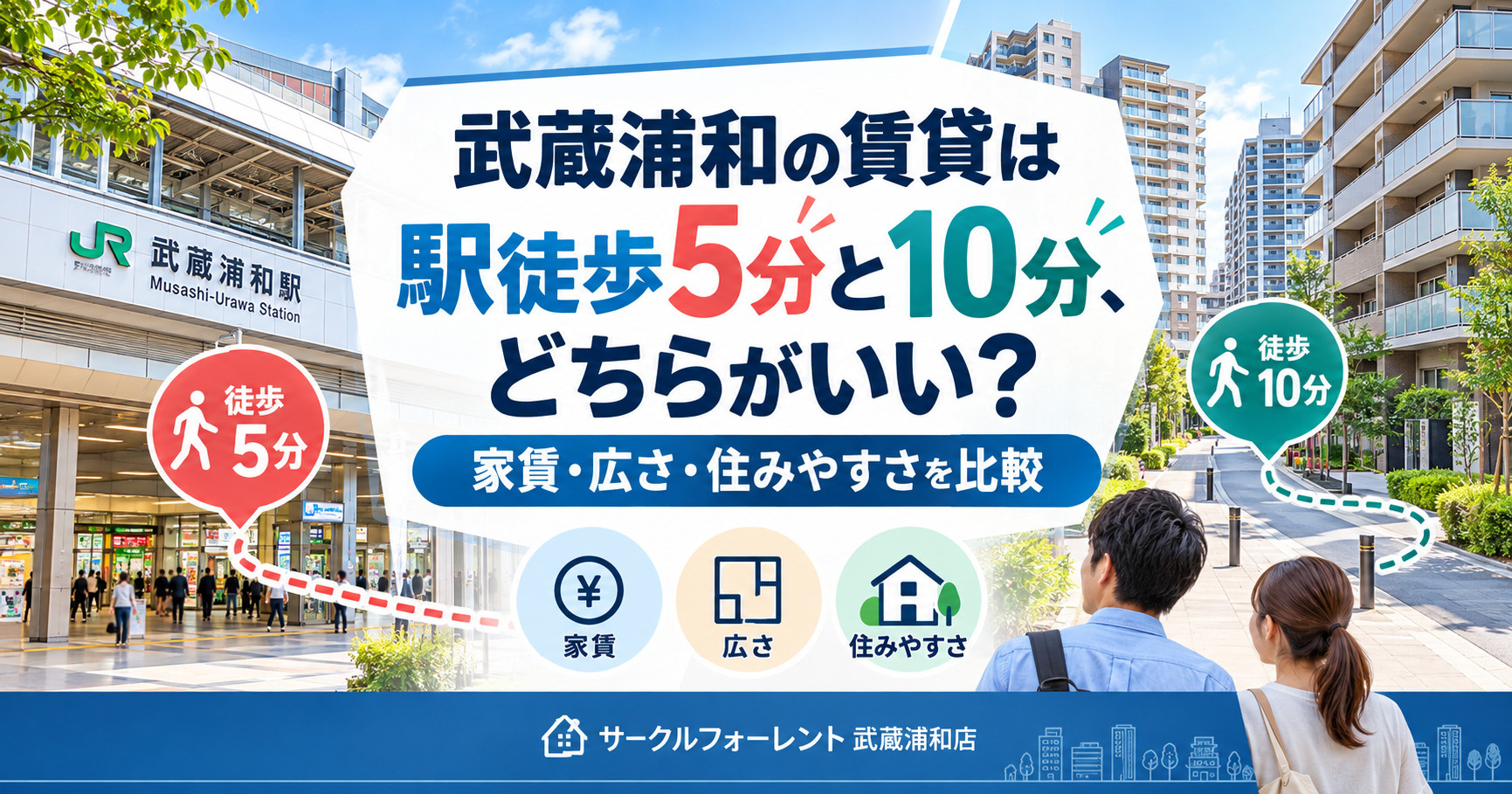 武蔵浦和の賃貸は駅徒歩5分と10分、どちらがいい?後悔しないお部屋探しのポイント【2026年版】の画像