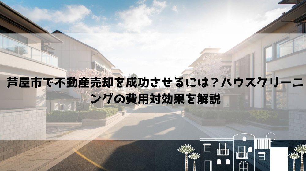 【2026年最新】芦屋市で不動産売却を成功させるには？ハウスクリーニングの費用対効果を解説の画像