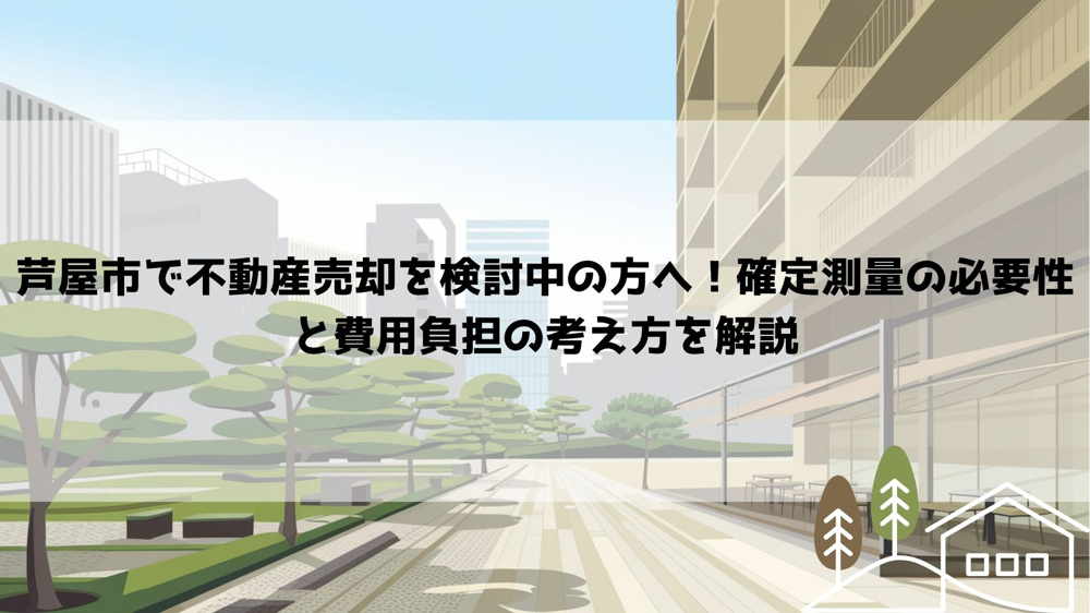 【2026年最新】芦屋市で不動産売却を検討中の方へ！確定測量の必要性と費用負担の考え方を解説の画像