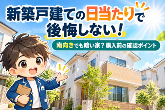 新築戸建ての日当たりは重要？南向きでも後悔する家と購入前のチェックポイントの画像