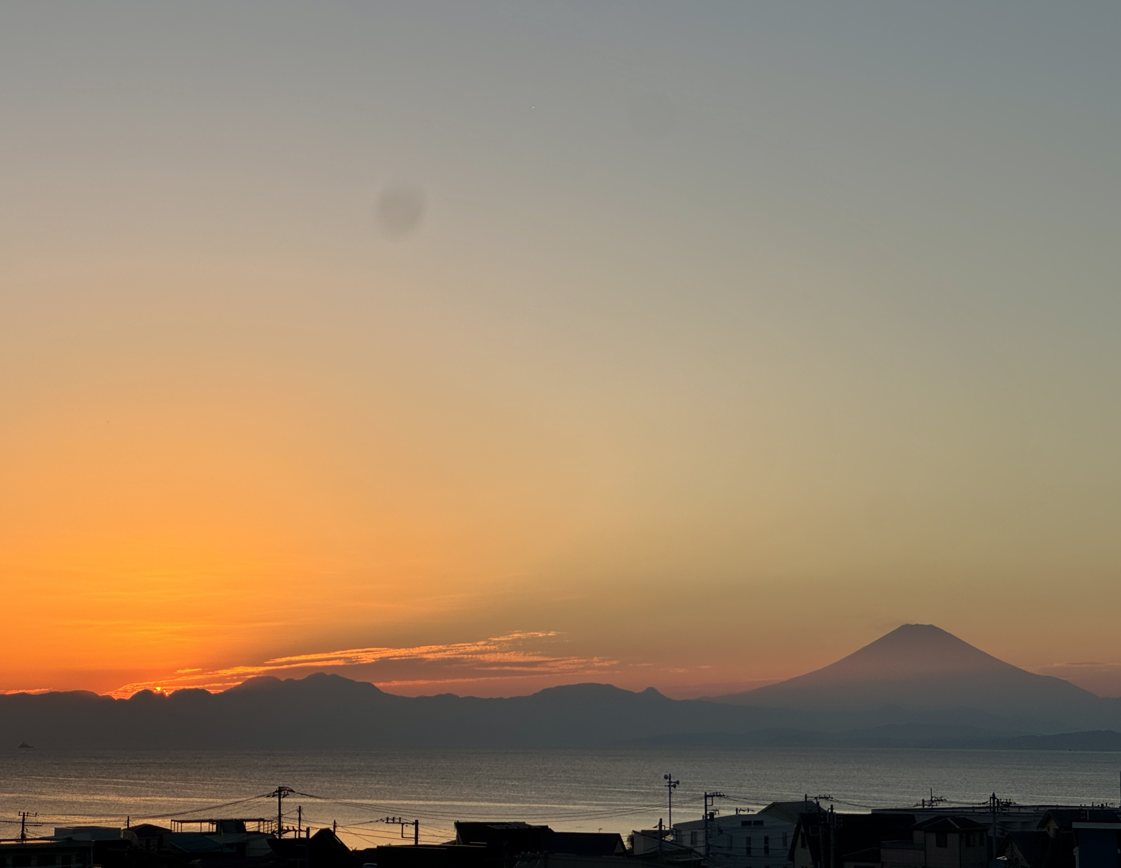 葉山の夕日の画像