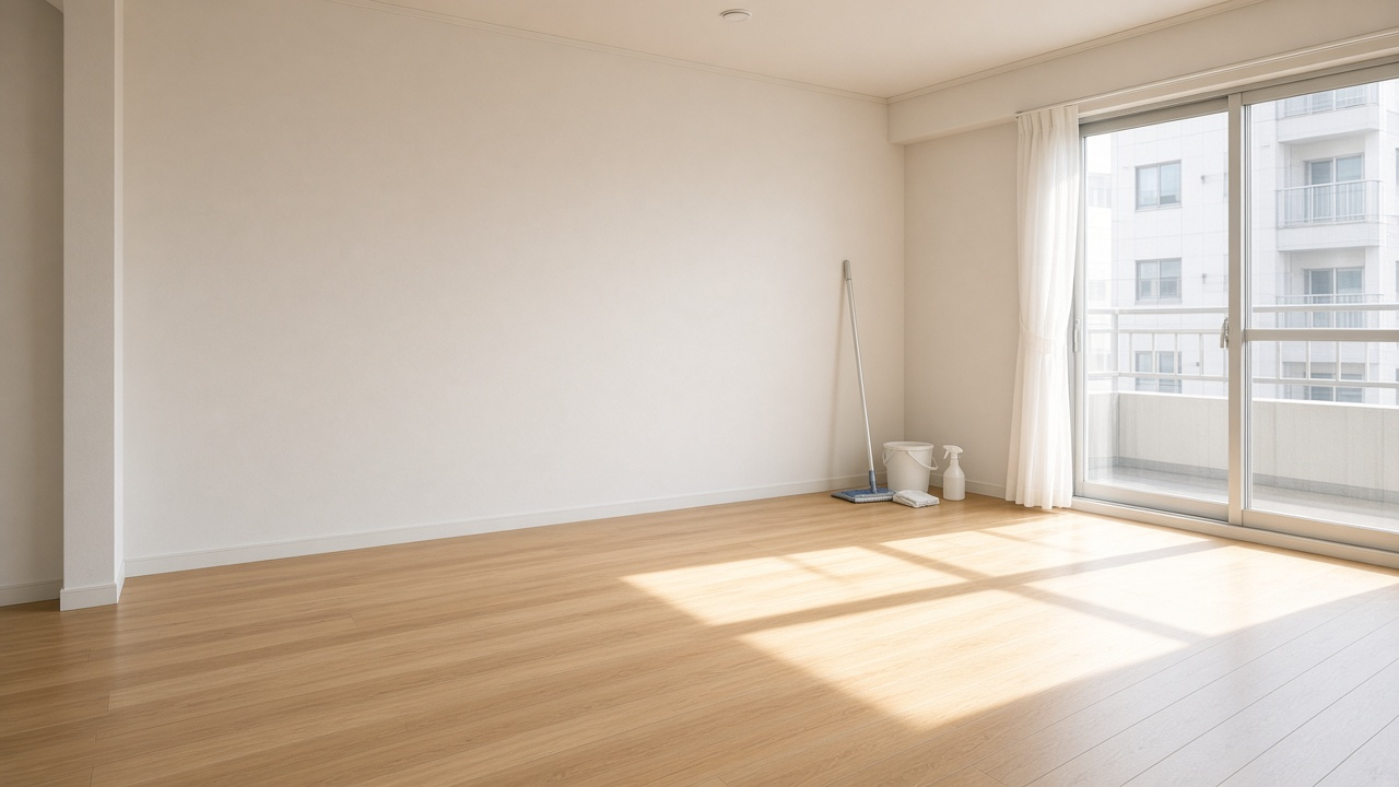 退去後のきれいに掃除された賃貸の部屋（敷金精算のイメージ）