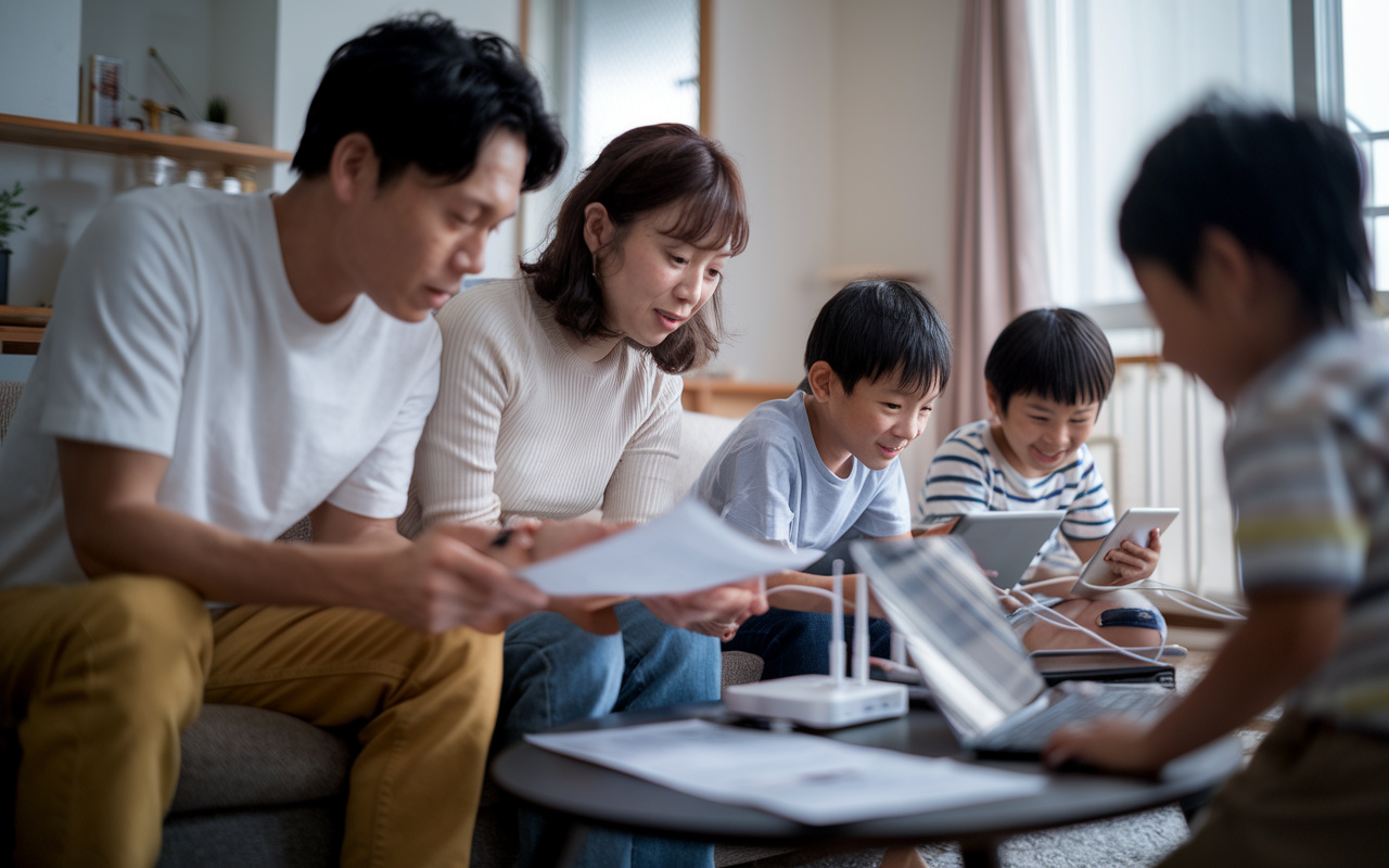 ファミリー必見のWiFi選びメリットは?途中解約や返金なし違約金と延長前提で安心契約の画像
