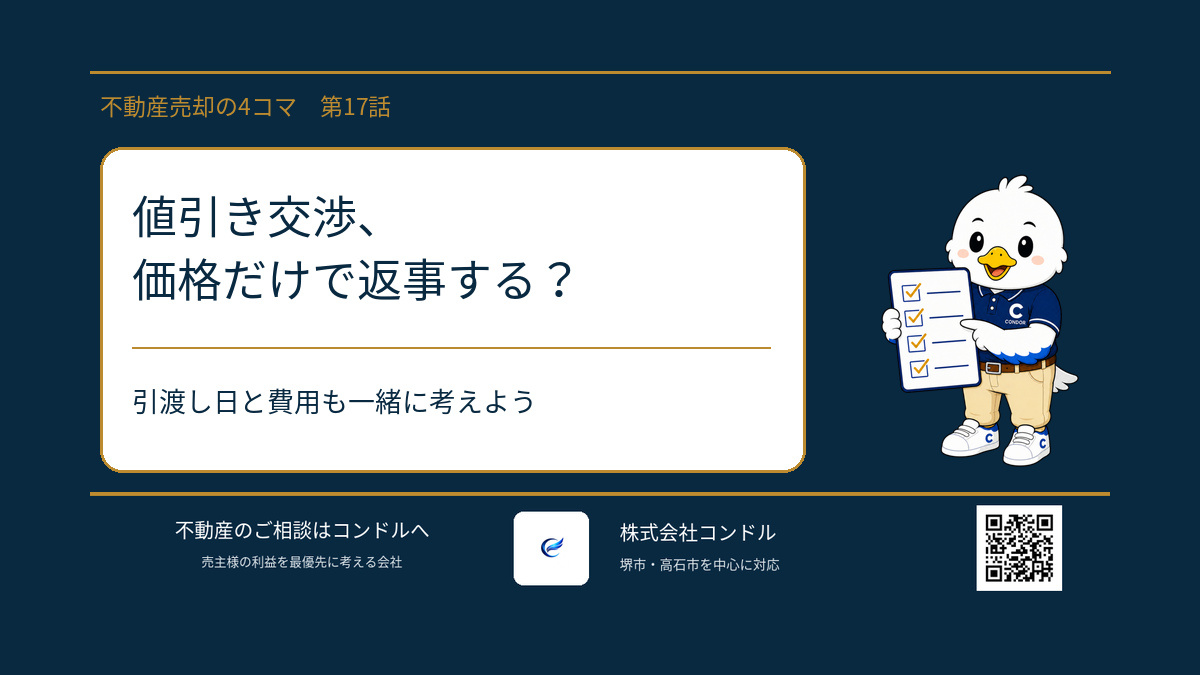 値引き交渉、価格だけで返事する?引渡し日と費用も考える不動産売却の画像