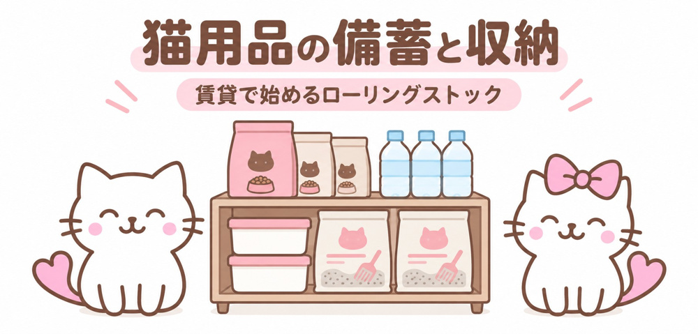 猫用品の備蓄と収納｜賃貸で始めるローリングストック5つのポイントの画像
