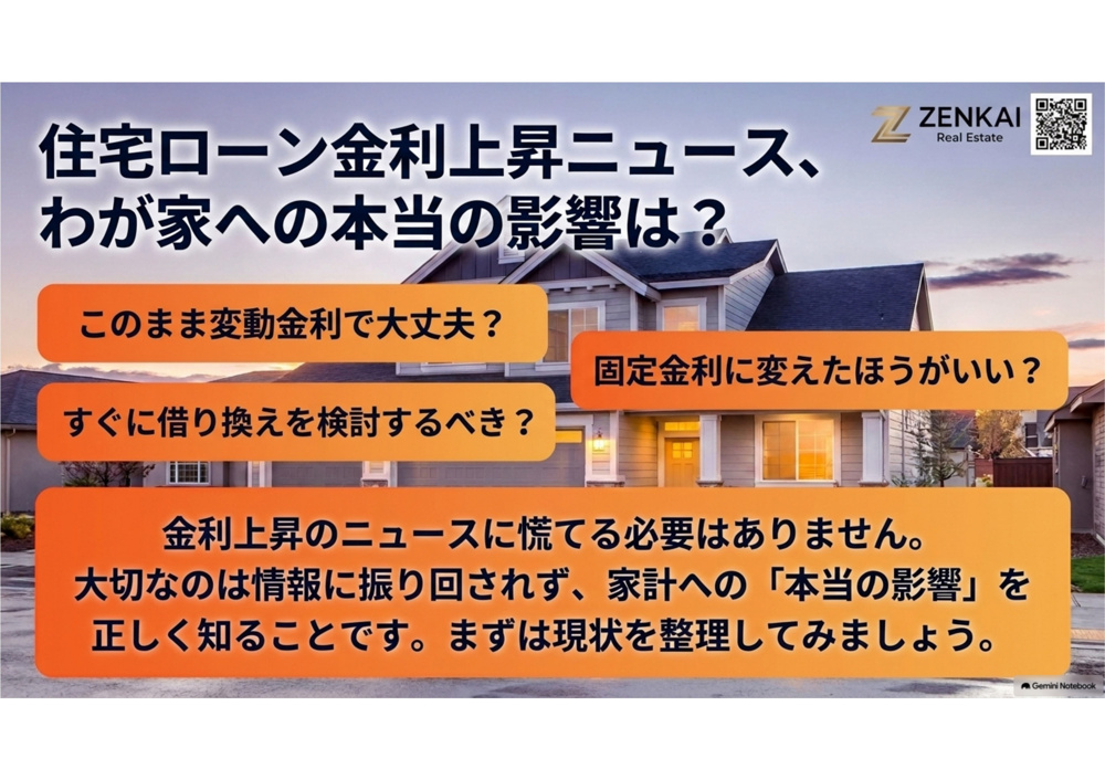 【金利上昇】住宅ローン返済中の方は必見！0.25%アップの影響と今すぐできる家計防衛術の画像