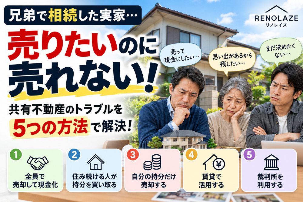 兄弟で相続した実家、売りたいのに売れない！共有不動産のトラブルを解決する5つの方法の画像