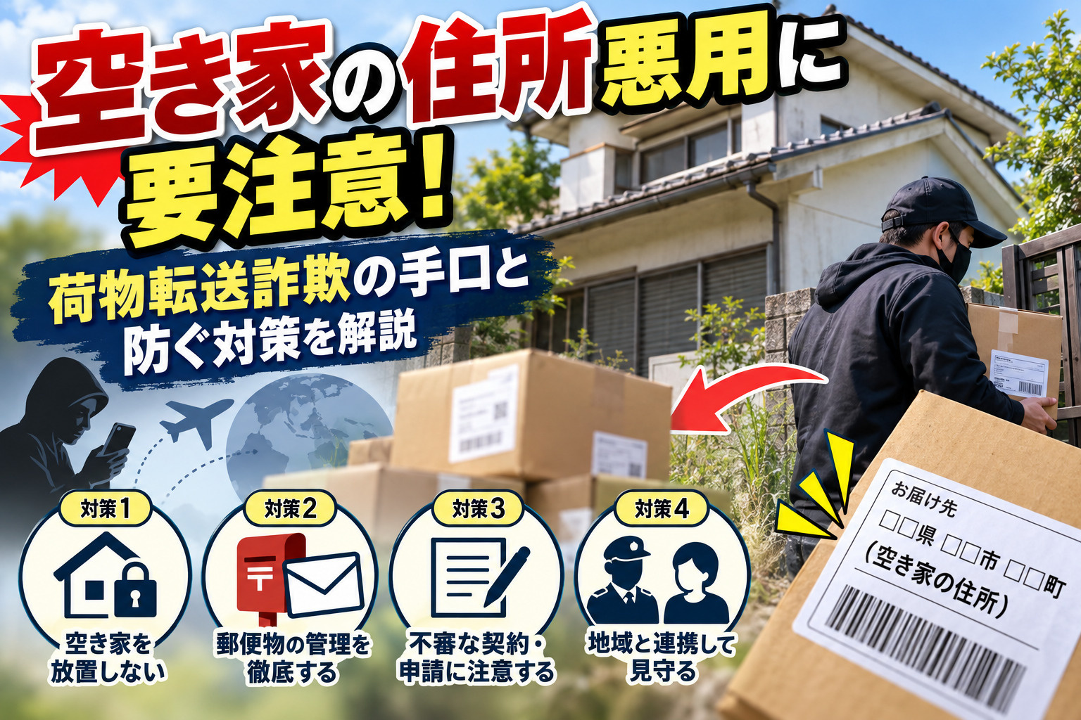 空き家の住所悪用に要注意！荷物転送詐欺の手口と防ぐ対策を解説の画像