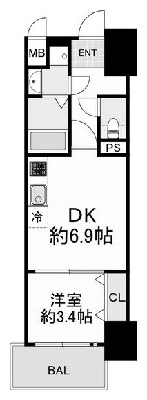 レシオス阿倍野ヴィータ401 間取り図