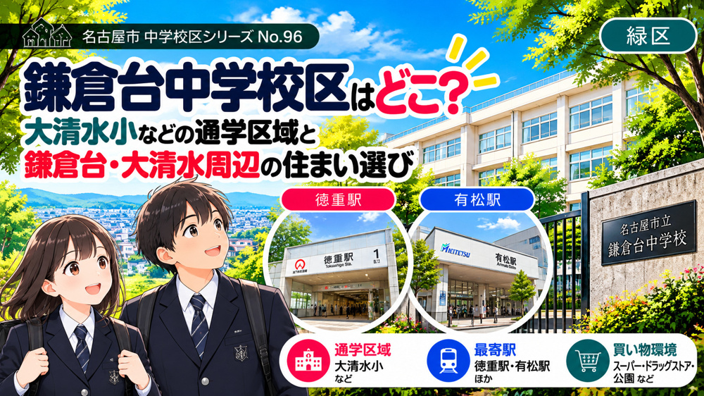 鎌倉台中学校区の通学区域は？大清水小の学区と鎌倉台・大清水・砂田周辺の暮らし【名古屋市緑区】の画像