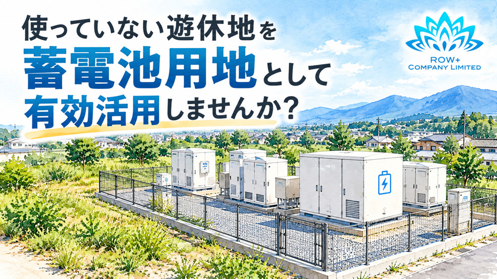 使っていない小さな土地、買取ります！宅地・雑種地を蓄電池用地として有効活用｜株式会社ロウタスの画像
