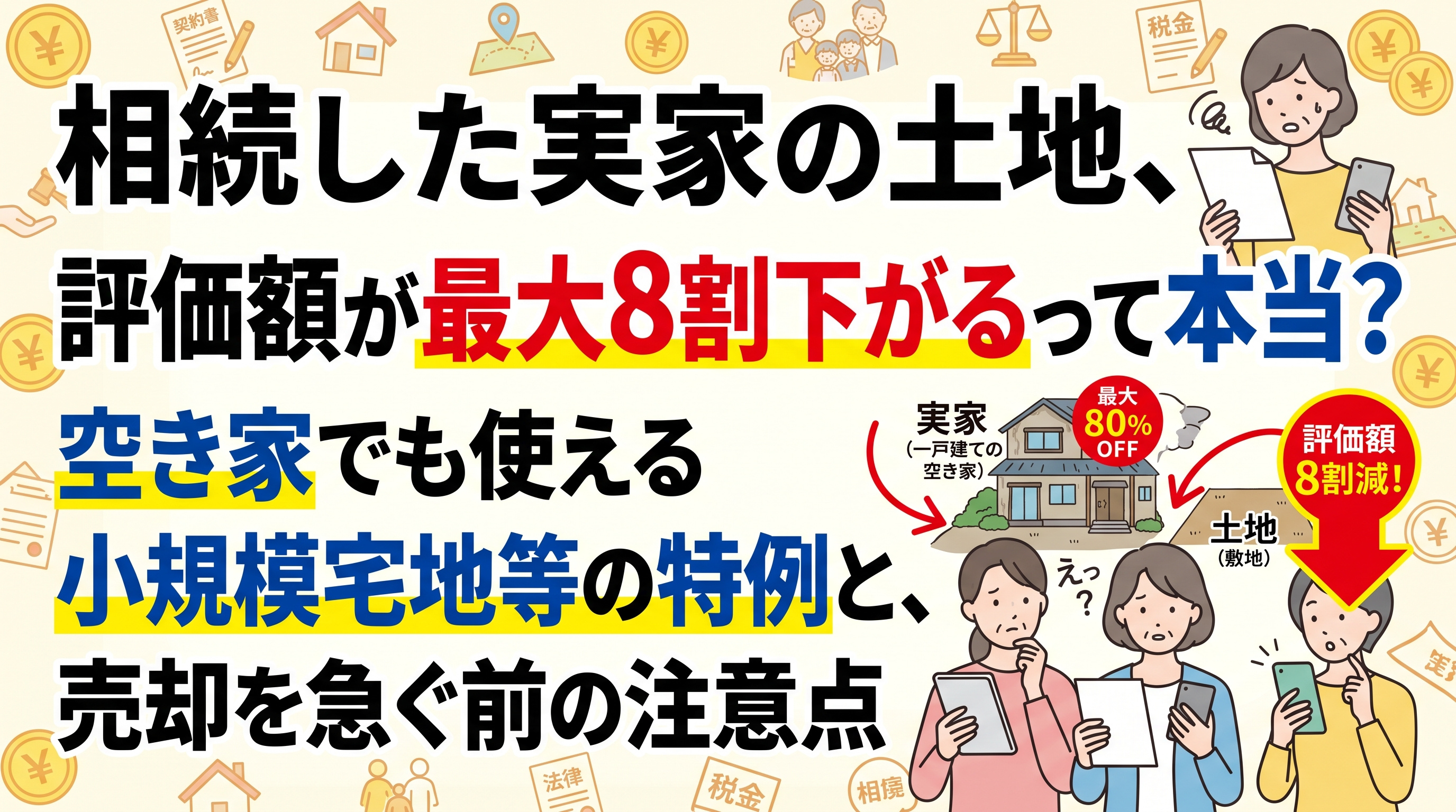 「小規模宅地等の特例」｜空き家の実家で使える条件の画像