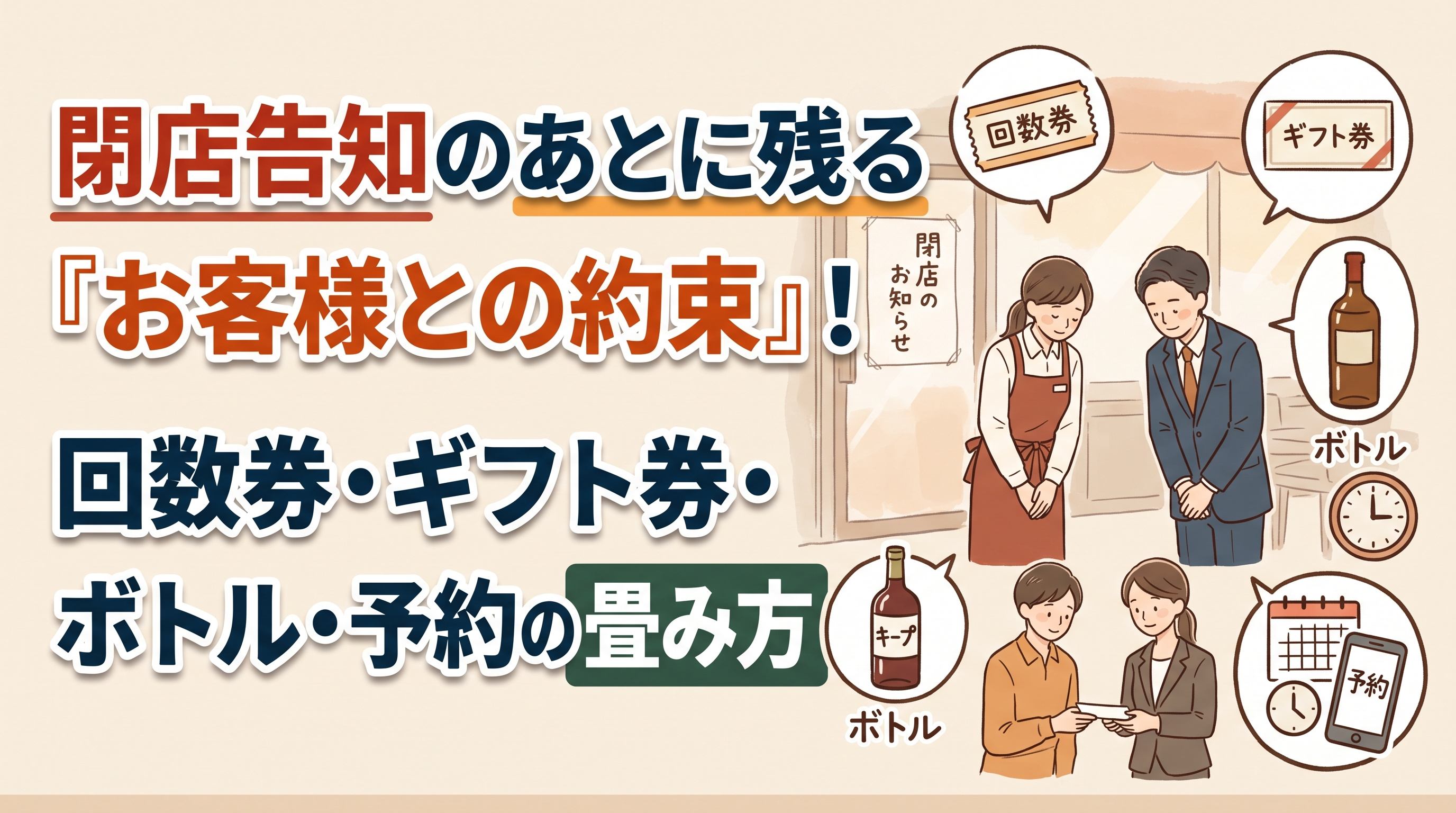 閉店前の「回数券・ギフト券」精算！お客様への約束の畳み方の画像