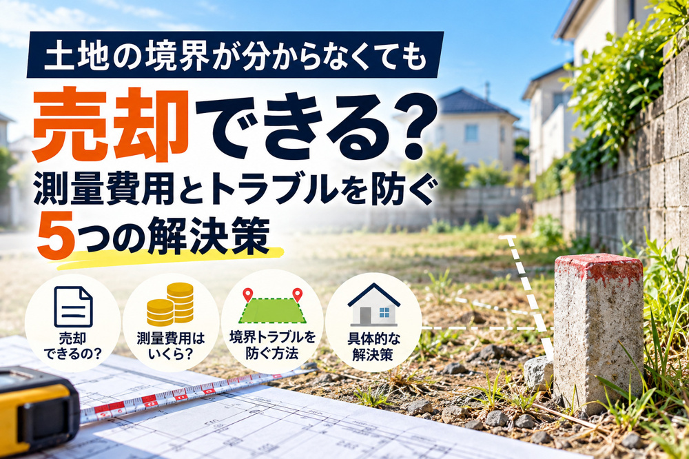 土地の境界が分からなくても売却できる？測量費用とトラブルを防ぐ5つの解決策の画像