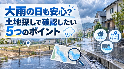  その土地、大雨の日は大丈夫？土地探しで確認したい5つのポイントの画像