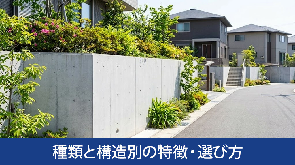 擁壁工事の主な種類と構造別の特徴・選び方