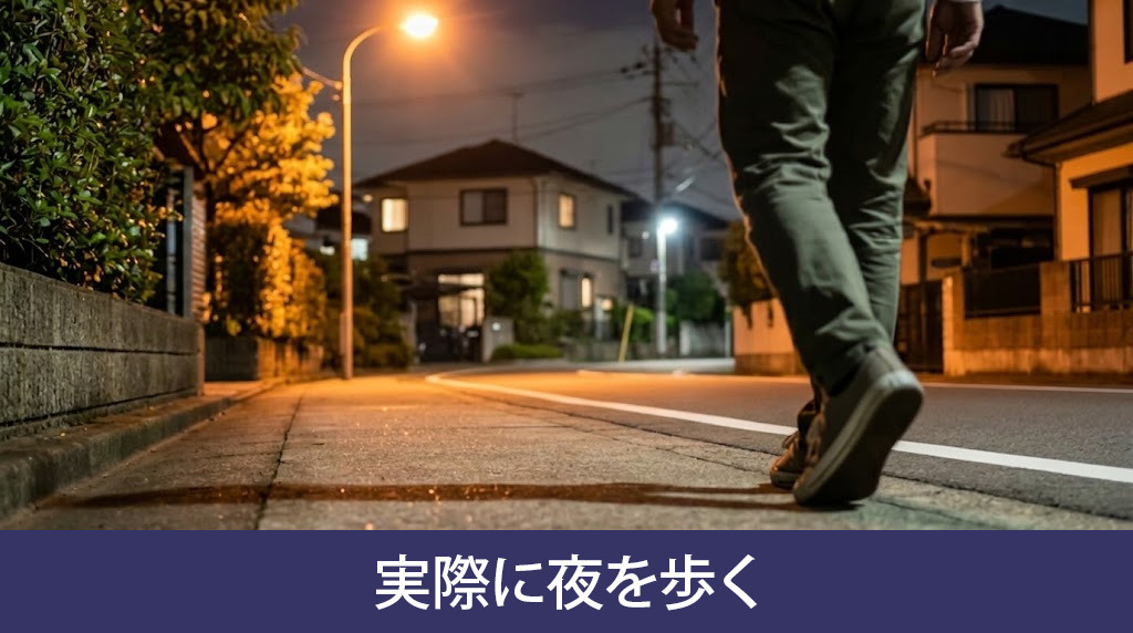実際に夜を歩く