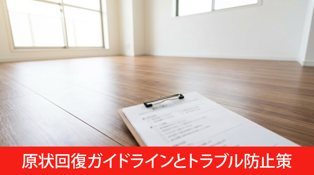 退去時の原状回復ガイドラインとトラブル防止策