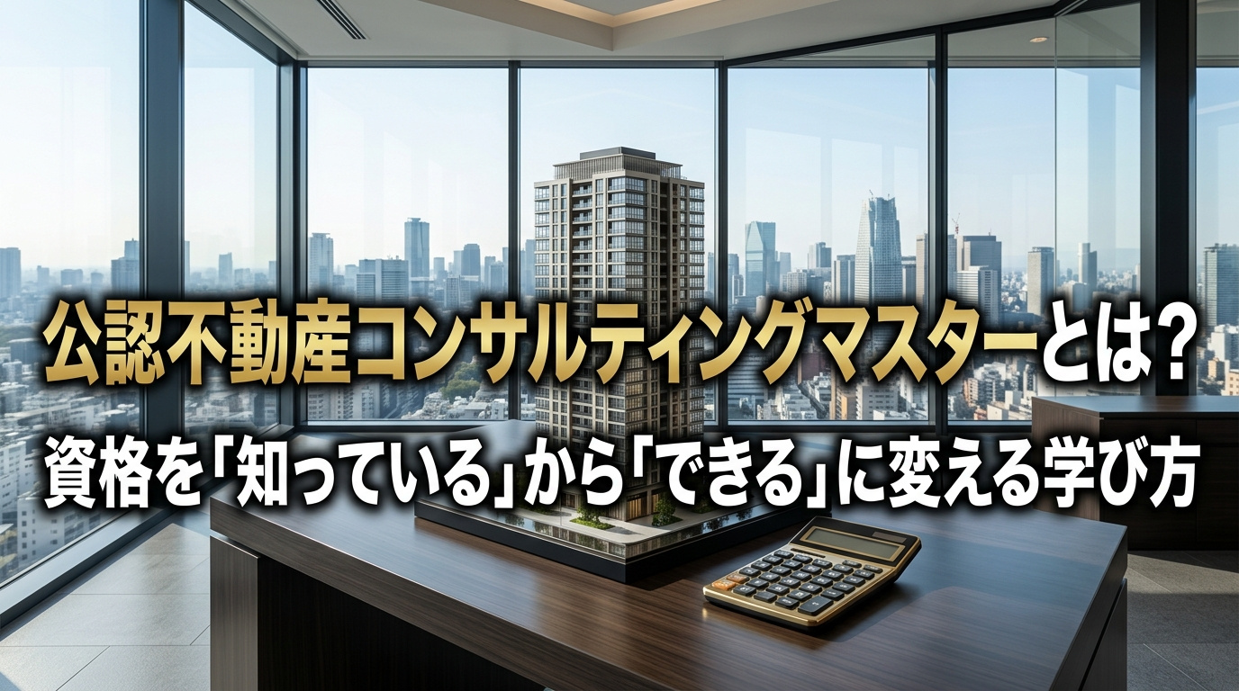 公認不動産コンサルティングマスターとは?資格を「知っている」から「できる」に変える学び方の画像