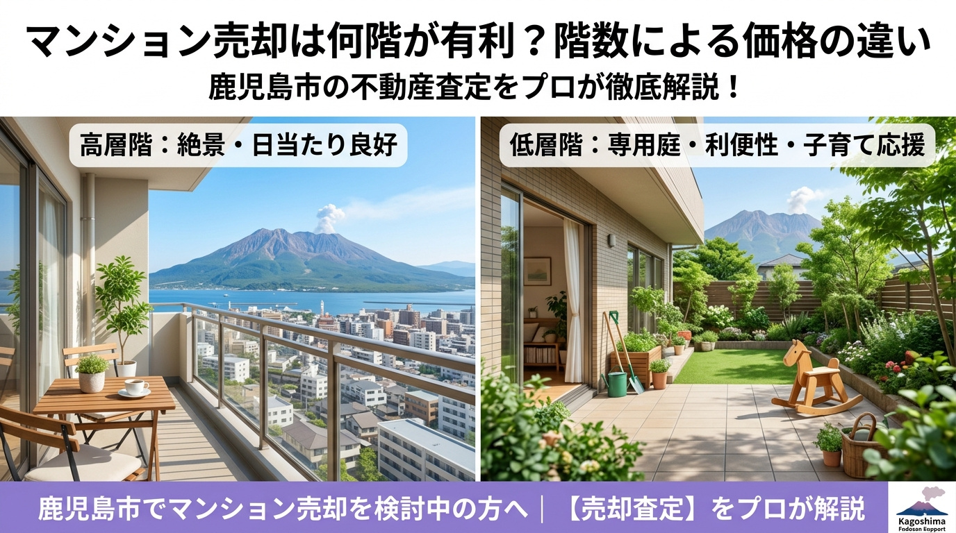 マンション売却は何階が有利？階数による価格の違いと鹿児島市での売却戦略の画像
