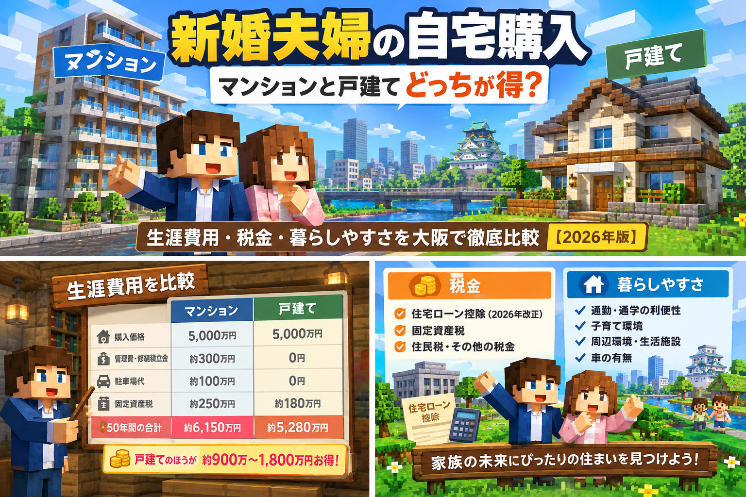 自宅購入はマンションor戸建てどちらがお得？の画像