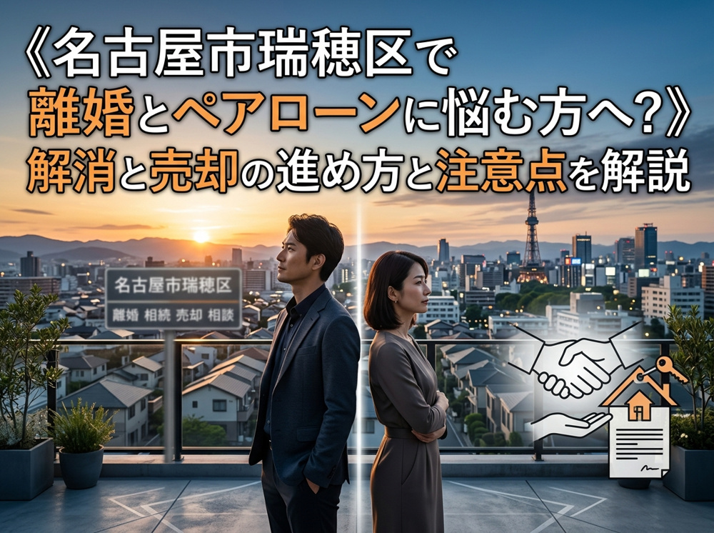 《名古屋市瑞穂区で離婚とペアローンに悩む方へ？》解消と売却の進め方と注意点を解説の画像