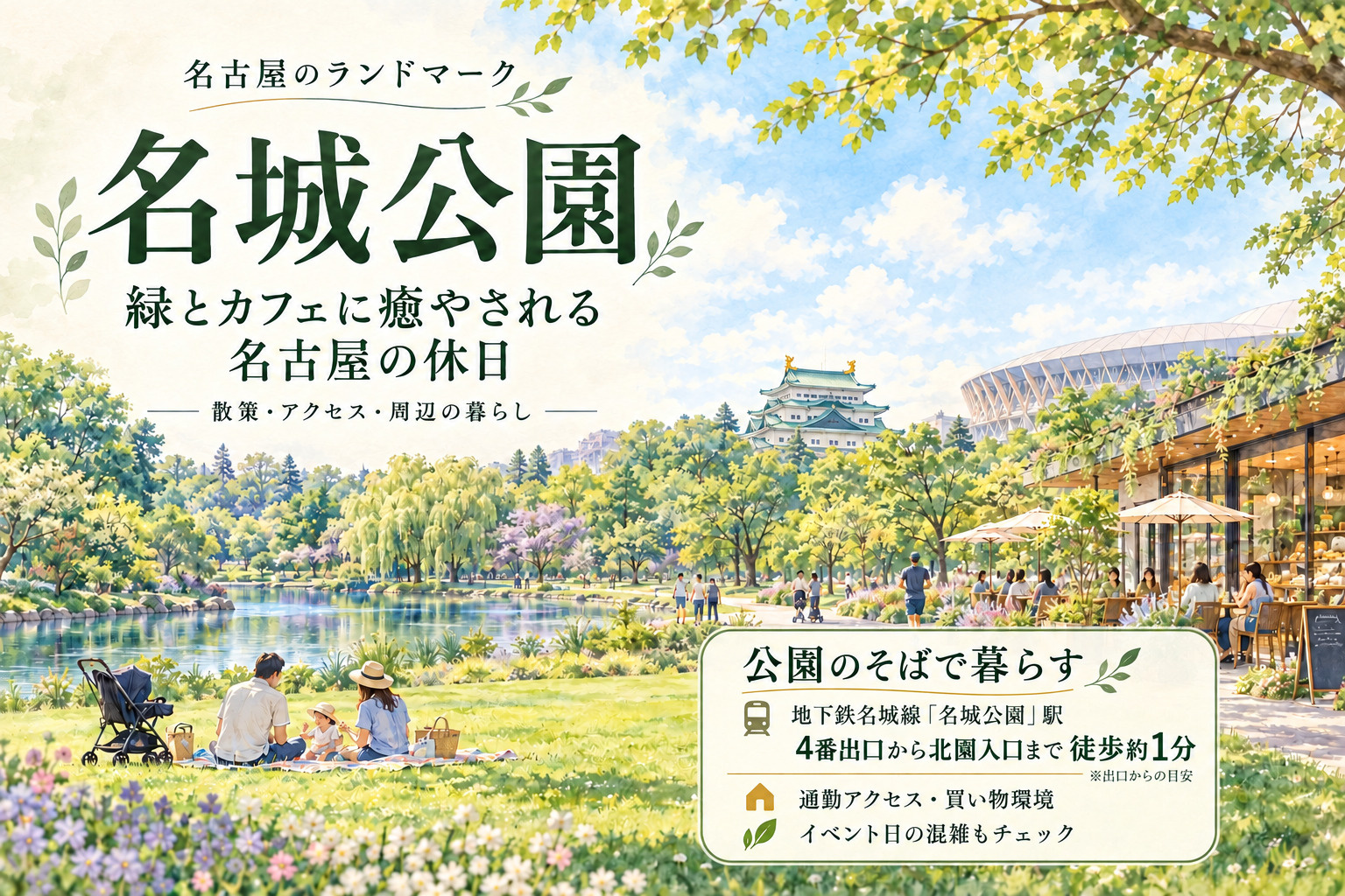 名城公園の見どころ5選|北園マップ・アクセス・季節の花ガイドの画像