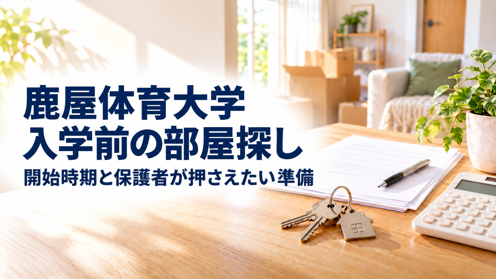 鹿屋体育大学入学前の部屋探しはいつから?時期と保護者が押さえたい準備の流れの画像