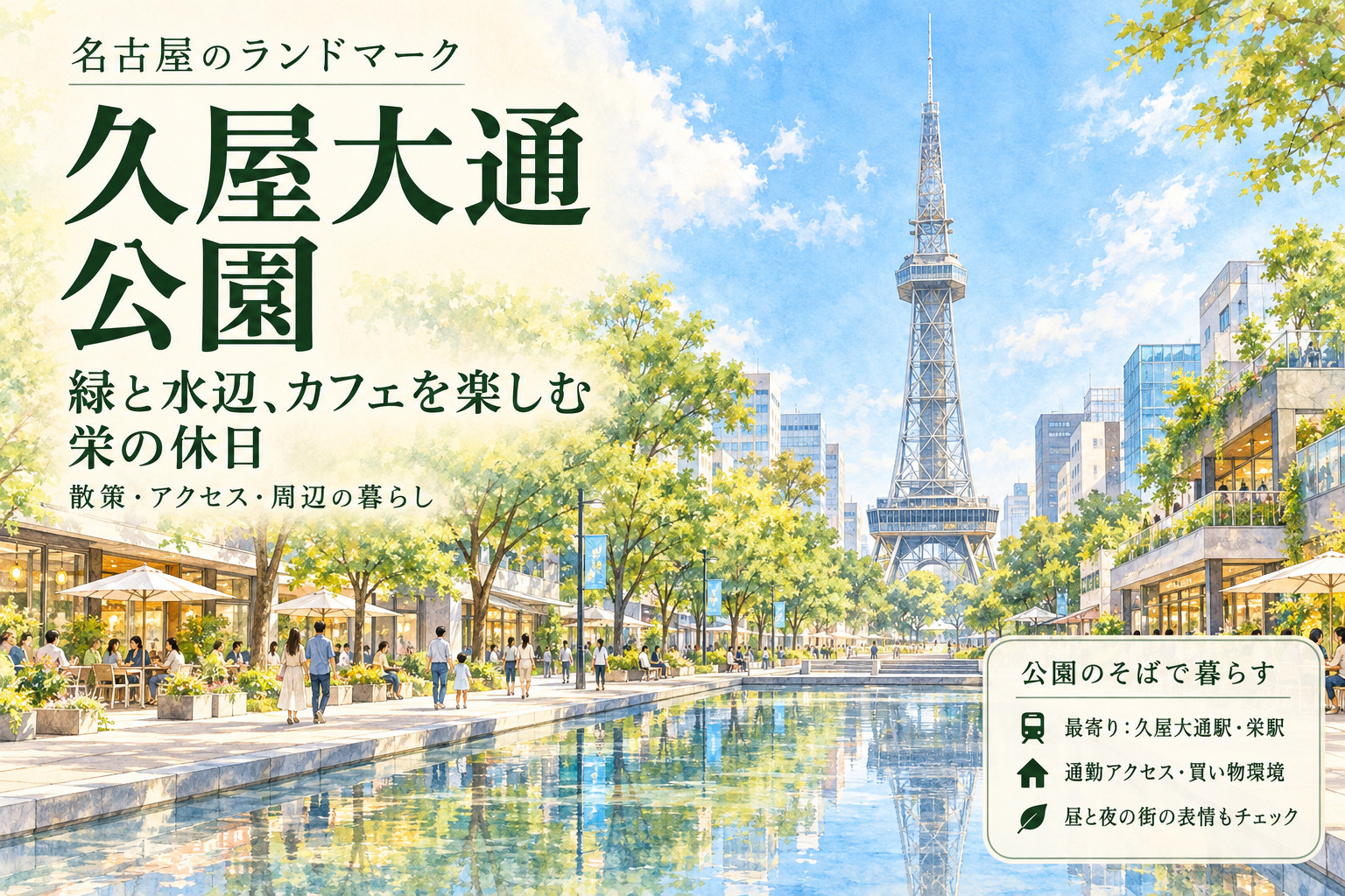 久屋大通公園の見どころ5選|MIRAI TOWER・水盤・カフェ散策の画像