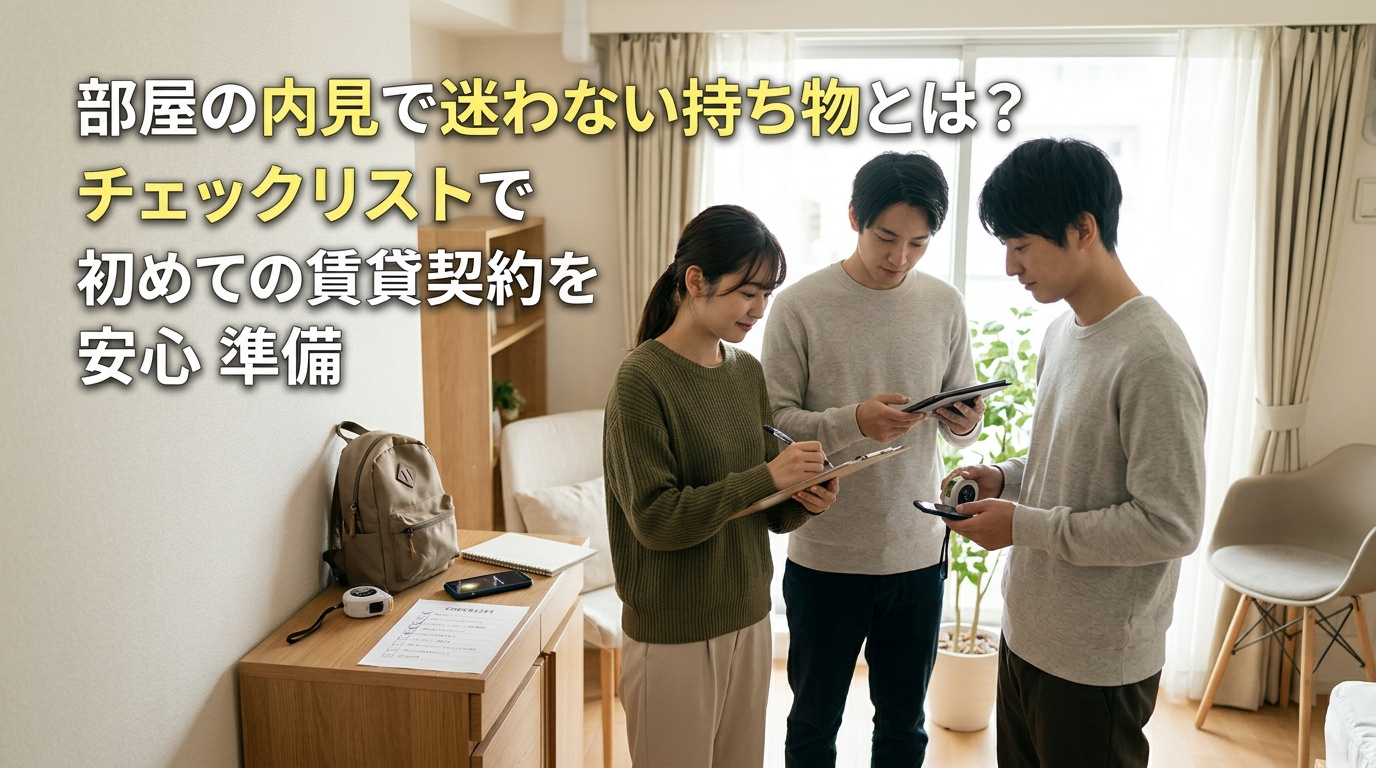 部屋の内見で迷わない持ち物とは？チェックリストで初めての賃貸契約を安心準備の画像