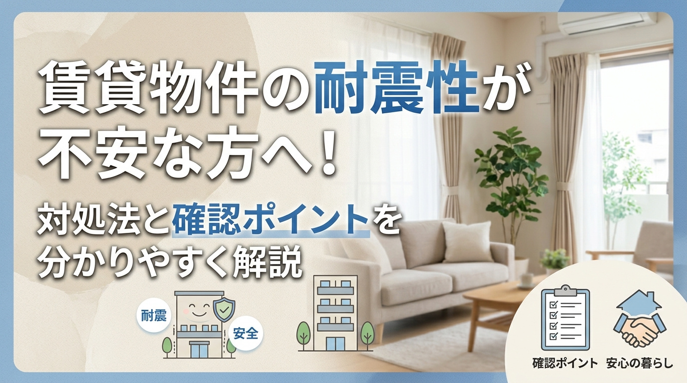賃貸物件の耐震性が不安な方へ！対処法と確認ポイントを分かりやすく解説の画像