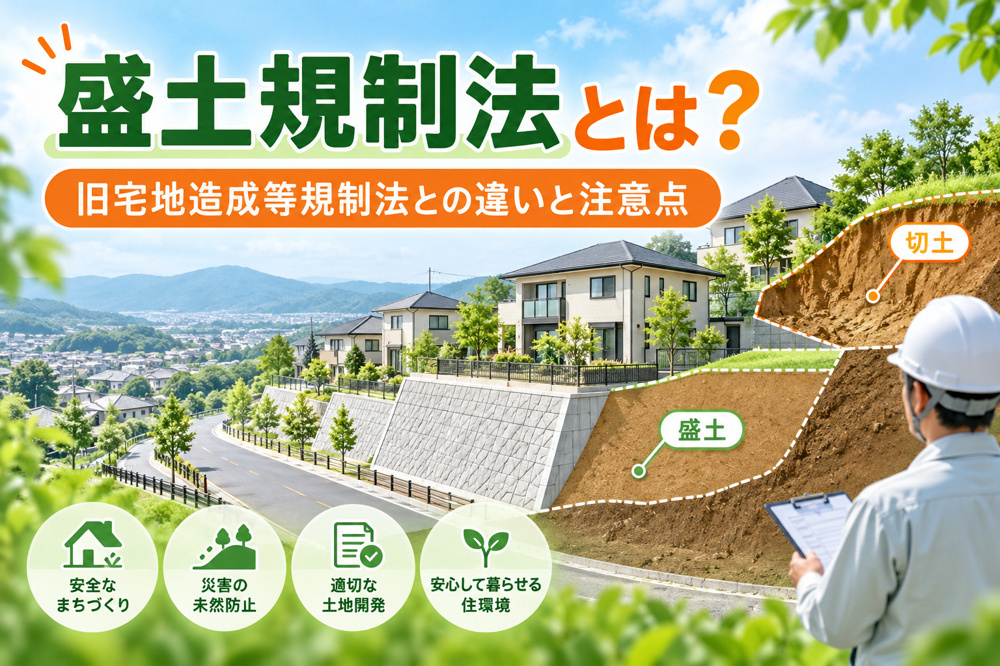 盛土規制法とは？旧宅地造成等規制法との違いや盛土・切土の許可基準、住宅購入時の注意点を解説の画像