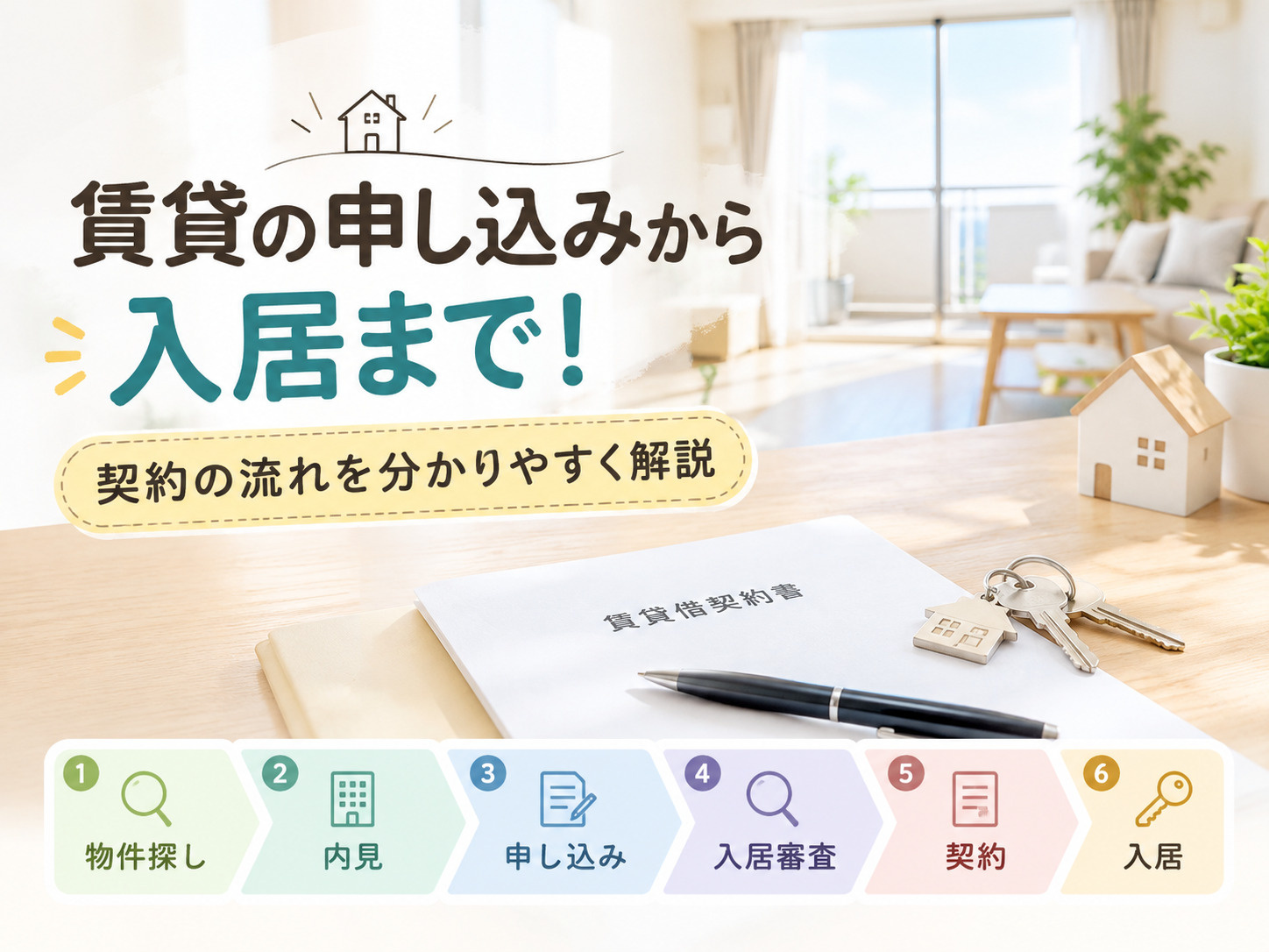 賃貸の申し込みから入居まで!契約の流れを分かりやすく解説の画像