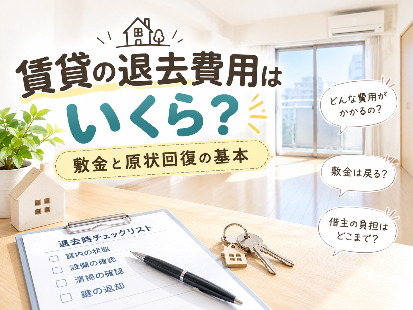 賃貸の退去費用はいくら？敷金が戻るケースと原状回復の基本の画像