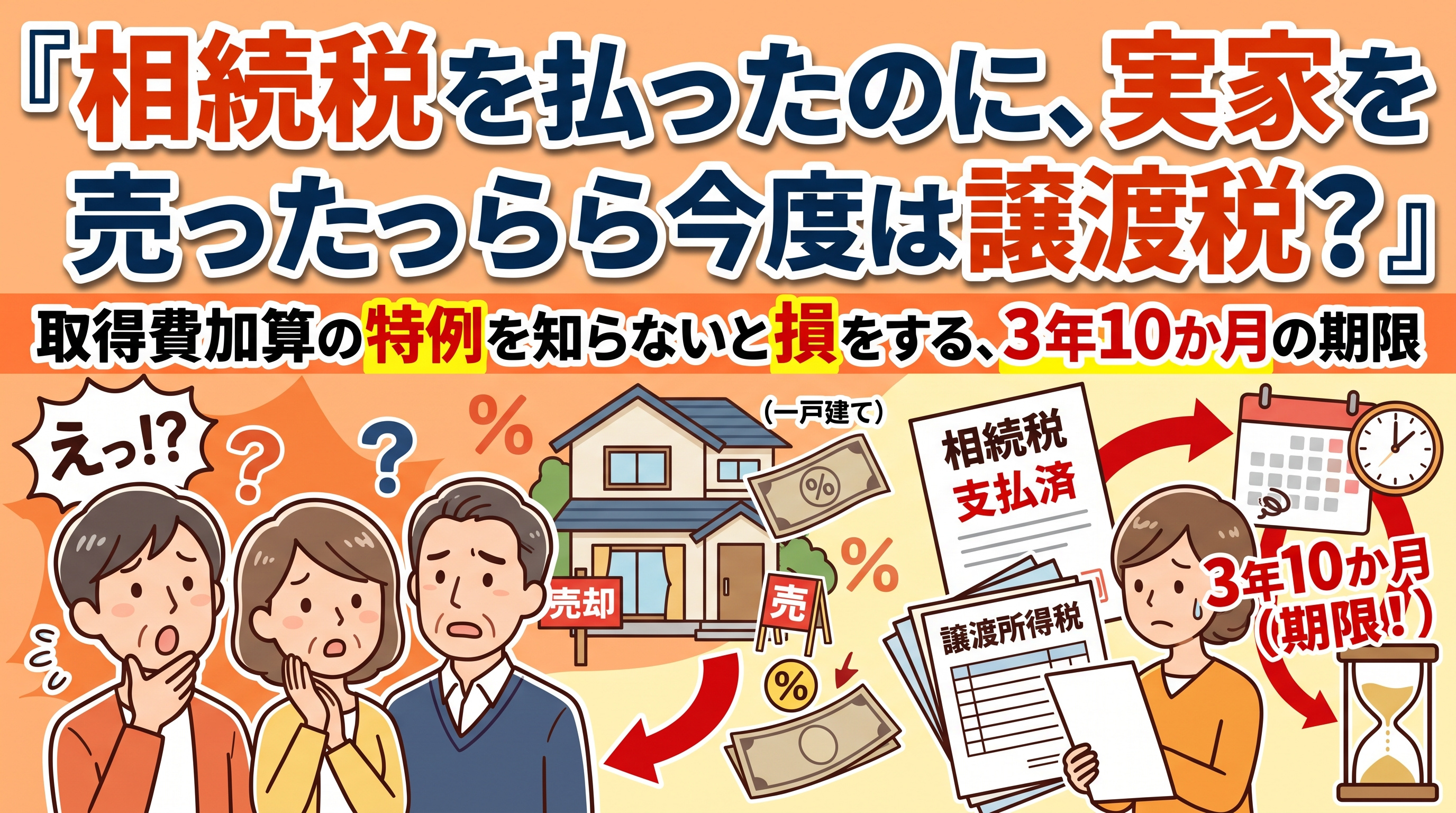 「取得費加算」とは?相続した実家を売るときの税金軽減の画像