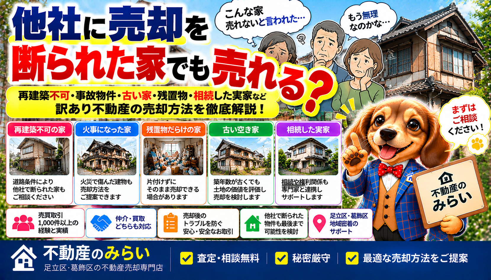 他社に売却を断られた家は売れる？足立区・葛飾区で訳あり不動産の売却に強い不動産会社の選び方の画像