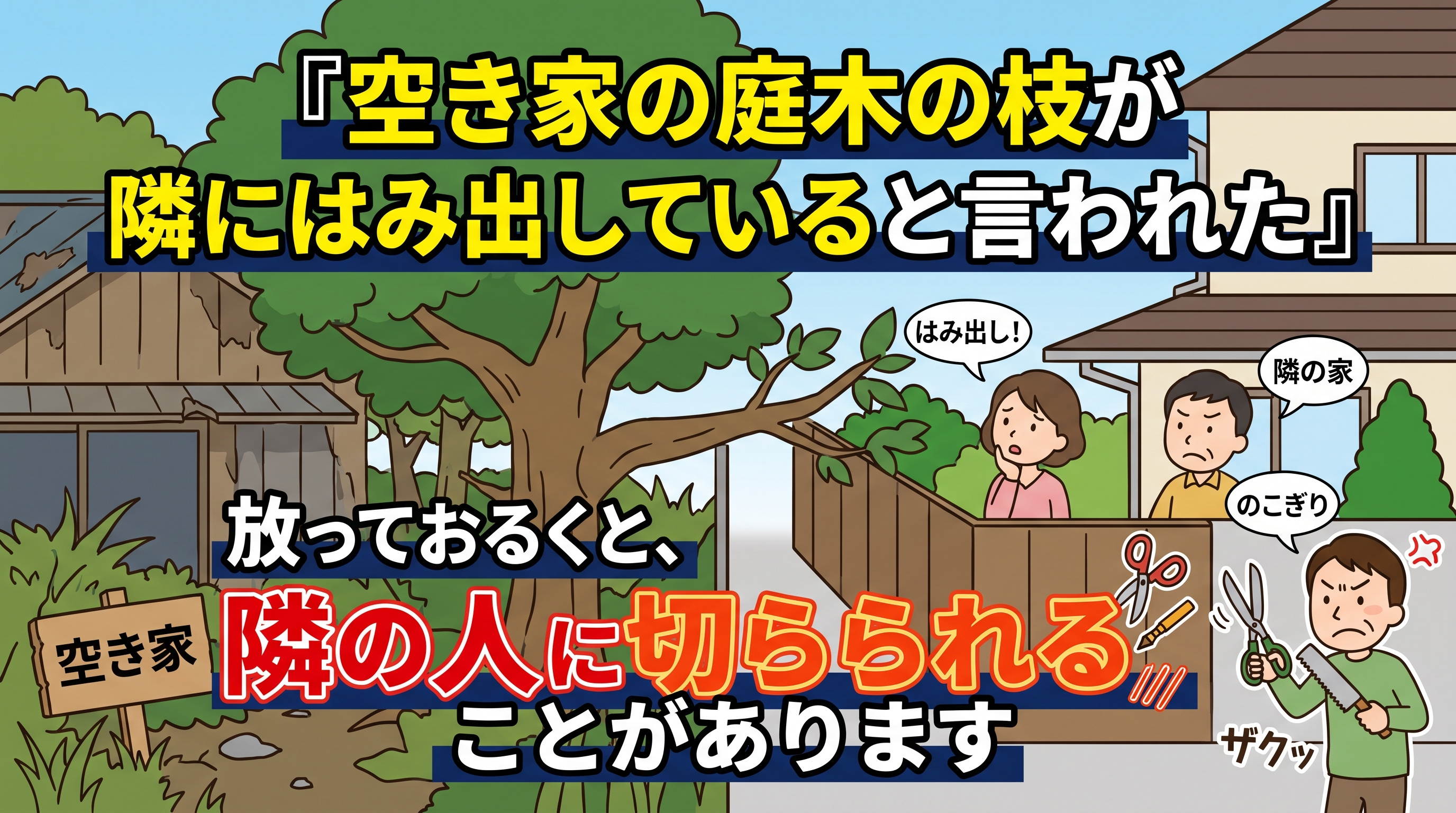 「越境した枝」は隣人が切れる?空き家所有者の備え の画像