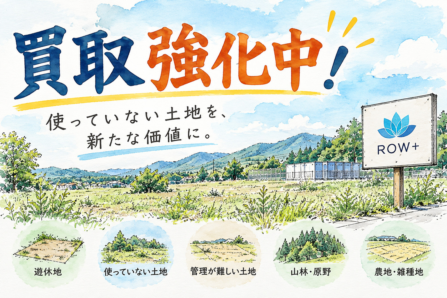 土地買取強化中・遊休地や山林、原野などの売却相談は株式会社ロウタスへ