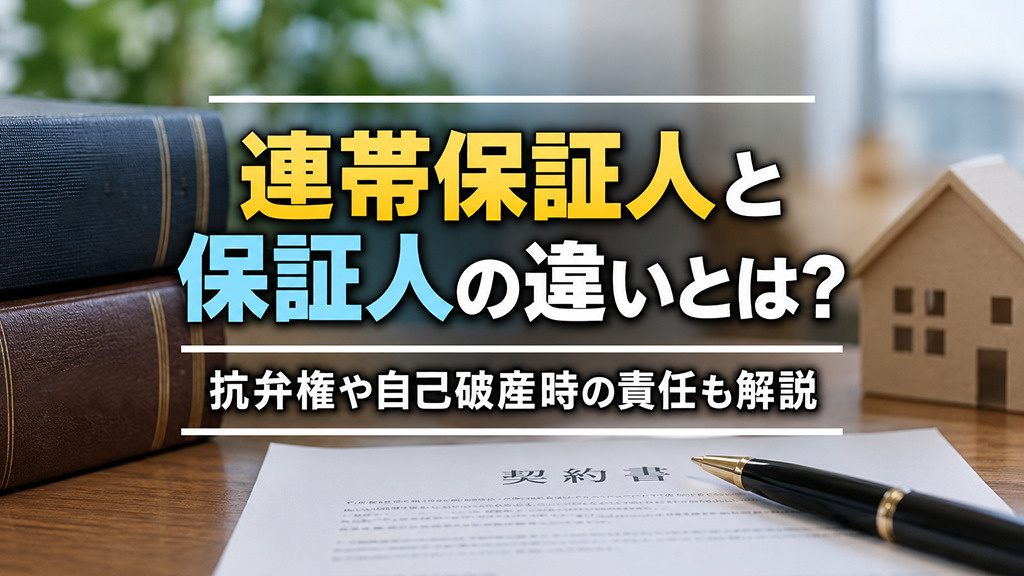 連帯保証人と保証人の違いとは？抗弁権や自己破産時の責任も解説