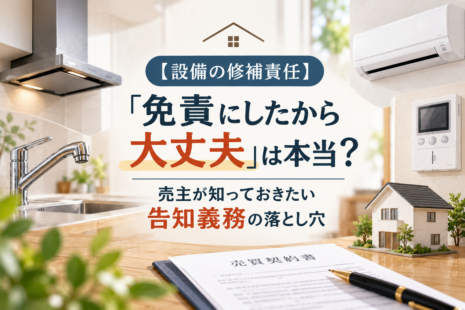 【設備の修補責任】「免責にしたから大丈夫」は本当？売主が知っておきたい告知義務の落とし穴の画像